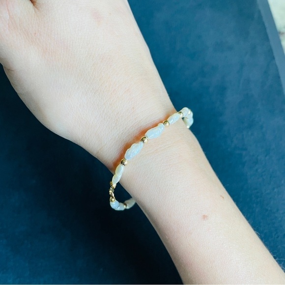 Vintage 14k Gold Freshwater Pearl Beaded Antique Bracelet - Picture 4 of 8